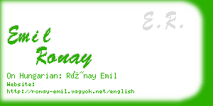 emil ronay business card